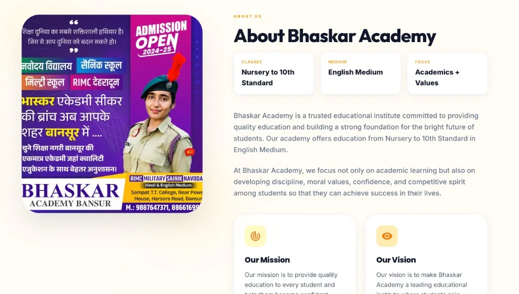 Bhaskar Academy learning environment